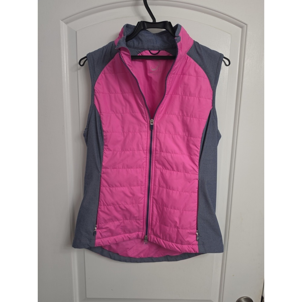 Women's Zero Restriction Pink And Gray Golf Vest Size Medium